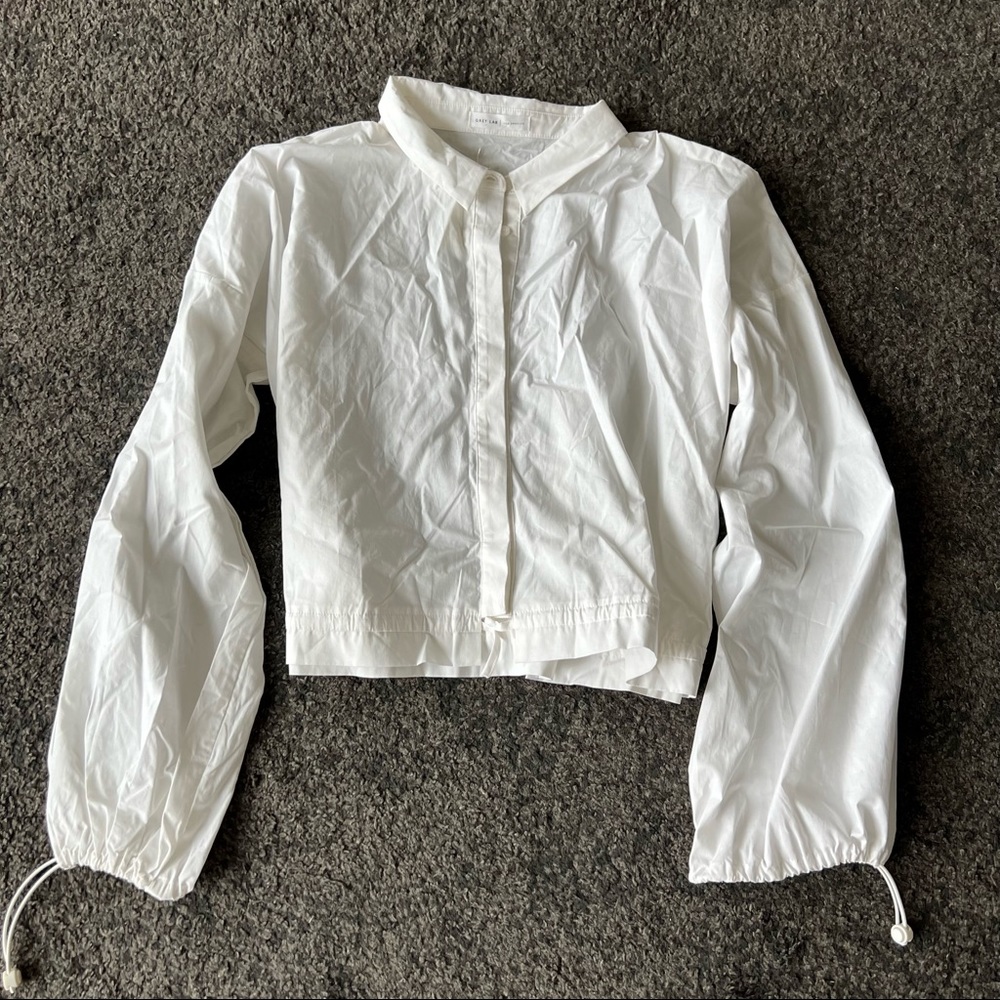 grey lab drawstring blouse - Picture 2 of 3